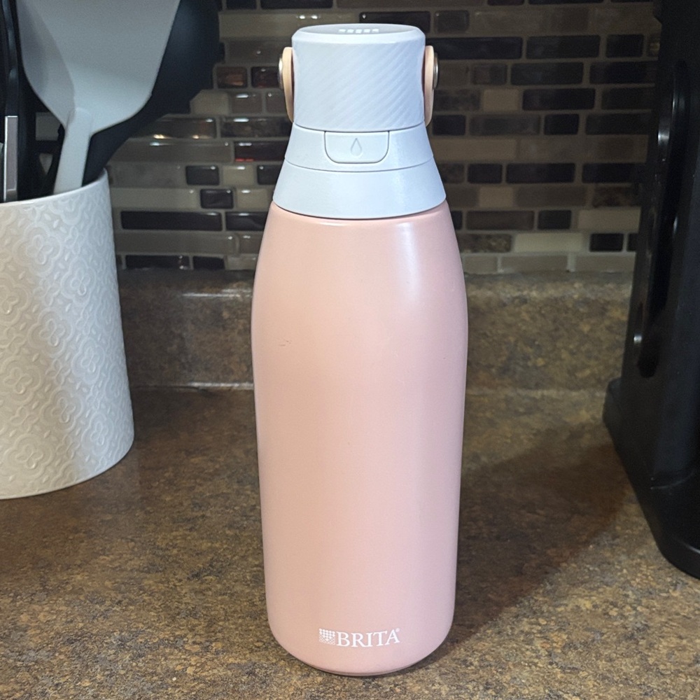 Brita Stainless Steel Water Filter Bottle, 32 oz, Rose